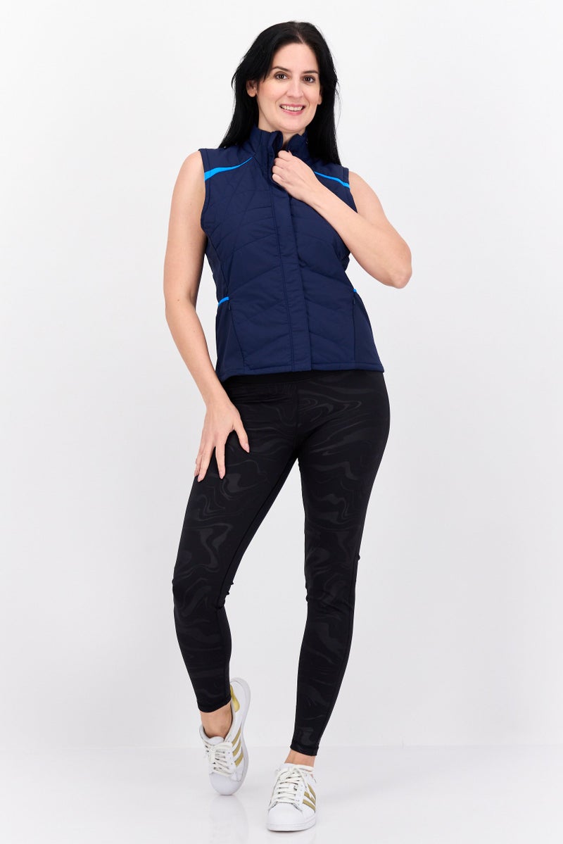 Brooks Women Sportswear Fit Sleeveless Training Vest Jacket, Navy - Image 4